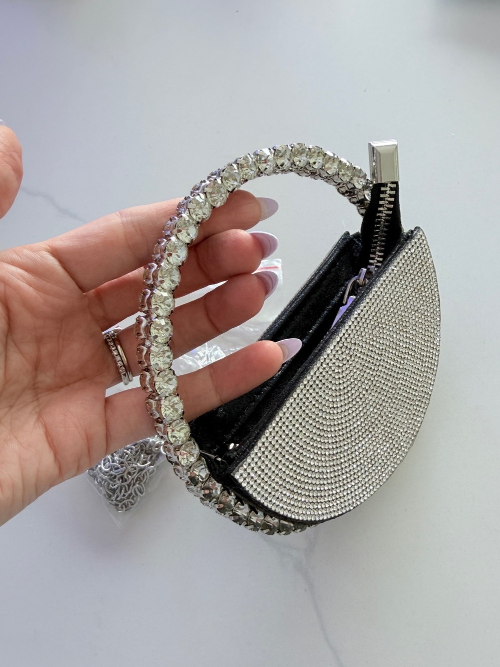 The Demi-Luna Rhinestone Micro Mini bag - Picture 7 of 9